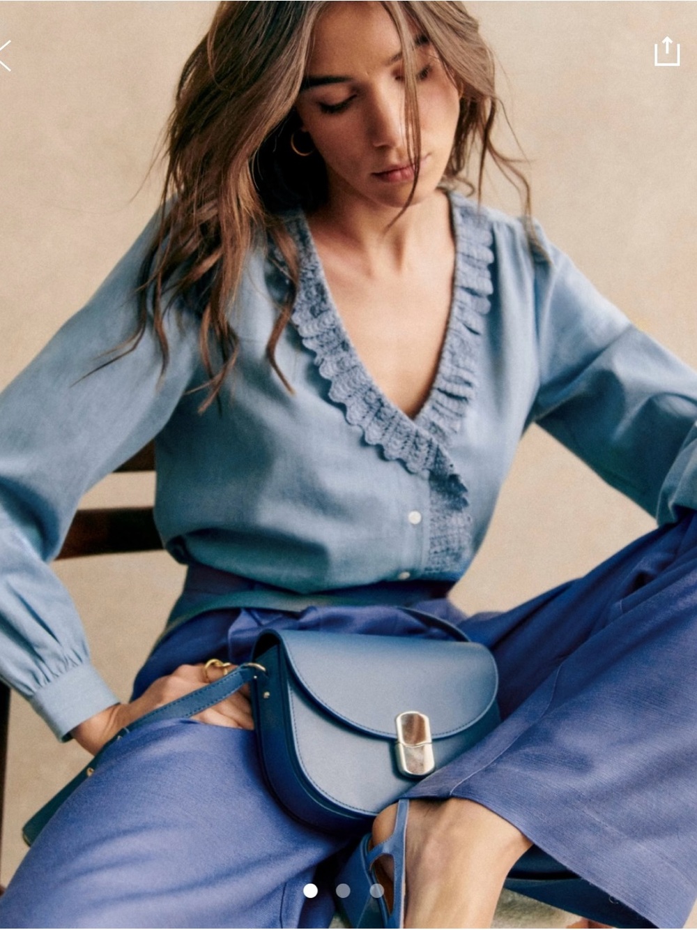 Sezane Rosine Chambray Blouse - Picture 3 of 6